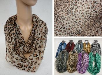 Light Weight Infinity Scarf [Colorful Leopard]
